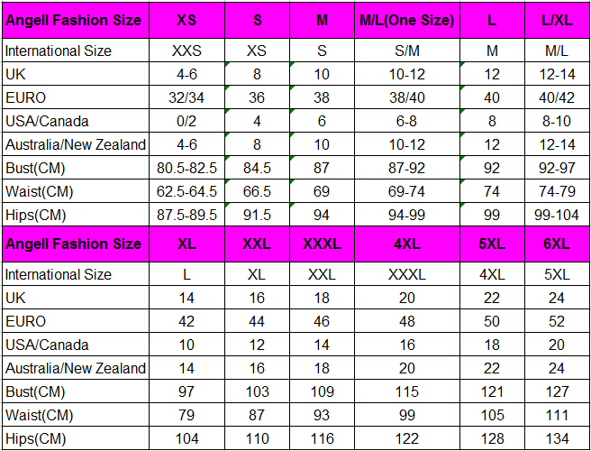 Fashion Forms Size Chart